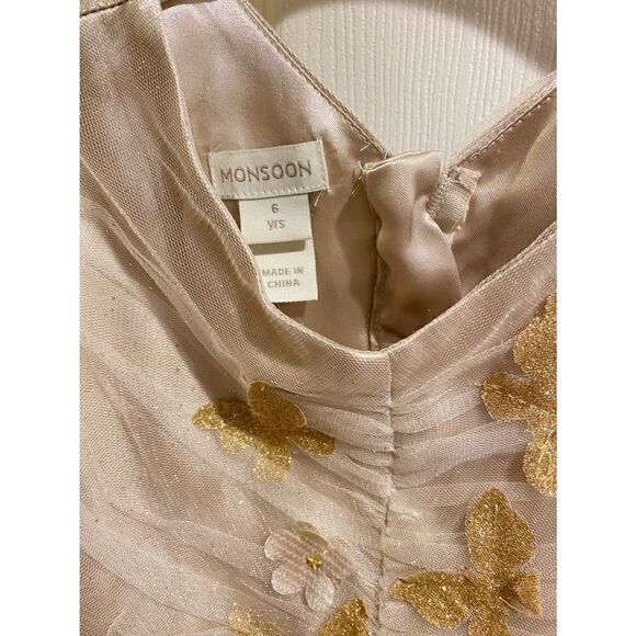 Monsoon glitter butterfly and 3D flowers Hanky hem tulle dress Ivory - Picture 7 of 7